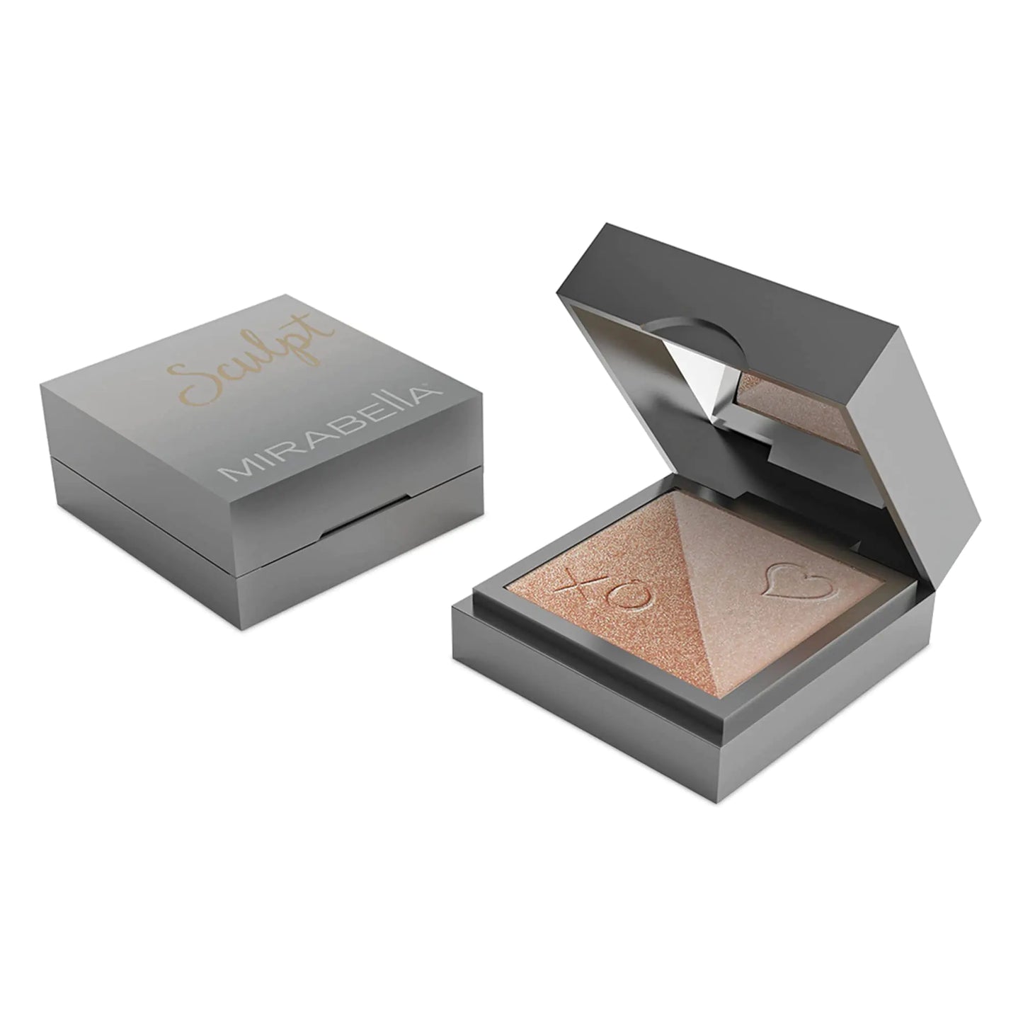 Mirabella Sculpt Duo Powder Bronzer & Contour Palette Blendable Lightweight Mineral Bronzer and Contour Makeup Powders Offer Flawless Buildable Color in Matte & Glowy Shades Lovestruck/Destiny