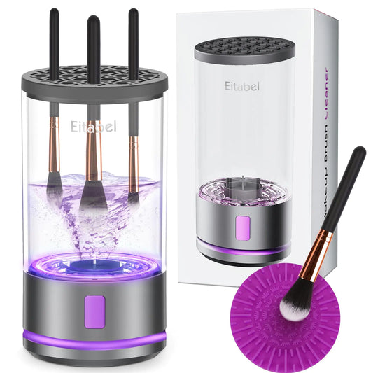 Electric Makeup Brush Cleaner machine 2 in 1 Makeup Brush Dryer & Makeup Brush Washer Combined Automatic Spinning Makeup Brush Cleaner For All Size Makeup Brush and Sponges