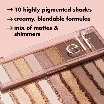 e.l.f. Perfect 10 Eyeshadow Palette, Ten Ultra-pigmented Nude Shades, Blendable Formula, Vegan & Cruelty-free, Everyday Smoky (Packaging May Vary) 1 Ounce (Pack of 1)